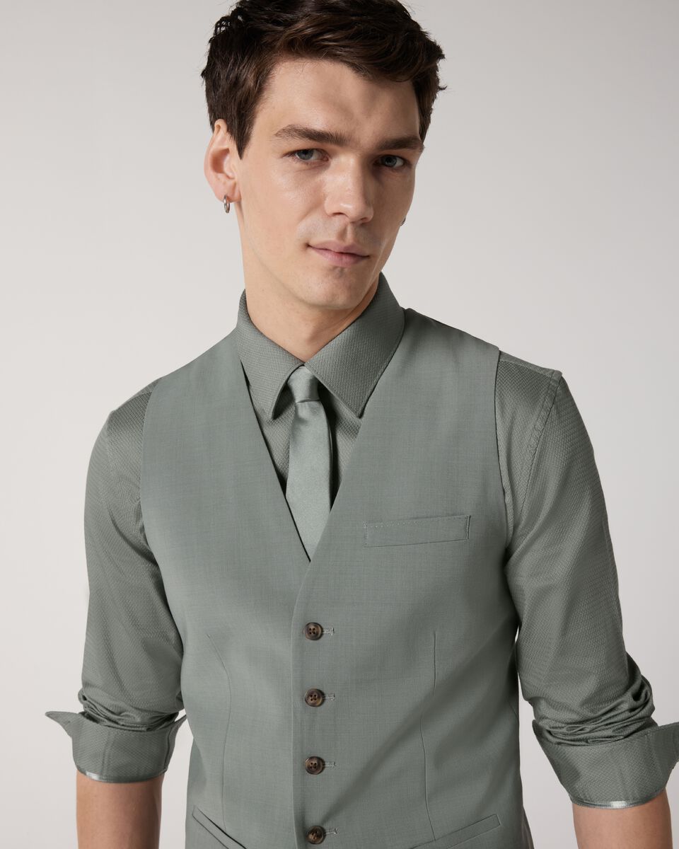 Wool Blend Tailored Vest, Sage, hi-res